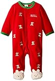 Little Me Baby Boys ' Bear SchiffliベロアFootie カラー: レッド