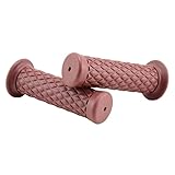 [D's Strano] 非貫通 ラバーグリップ 汎用 バイク オートバイ カスタム ドレスアップ ダイヤ (レッドブラウン)