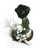 Makefuture ホワイトデー プリザーブドフラワー ギフト ダイヤモンドローズ プリンセスフルール プロポーズ 一輪 薔薇 (レザーブラック)