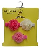 GOLDBUG ヘアークリップ フラワー3P ローズ3色 レッド・ピンク・クリーム 23486