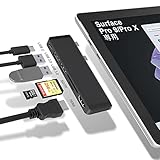 Surface Pro 9 ドッキングステーション、4K HDMI アダプター付き、USB 3.1 Thunderbolt 4 (ビデオ + 40Gbps + 100W 充電)、100M イーサネット LAN、USB 3.0、SD TF カードリーダー、Microsoft Surface Pro 9/X アクセサリー用オーディオコンバーター