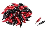 【100個セット】 ワニ口 クリップ ミノムシ 赤 黒 各50個セット 電気 電子 工作 DIY 実験 測定 ロガー