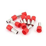 uxcell 棒端子 断熱フェルール 絶縁被覆付棒状端子 圧着端子 E16-12 6AWG 16mm2 レッド コネクタ １０個入り