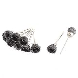 uxcell　研磨ブラシ　回転できるツール　2.3mmシャンク　ペン　スチール　ブラシ　ドリル　10本入り