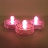 Zehui防水Candleランプスーパー明るいLEDラウンドティーライト水中ライトパーティーウェディングピンク12個
