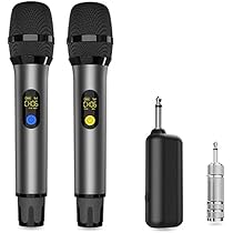 Amazon.co.jp: ワイヤレスマイク2本 無線カラオケマイク UHF  