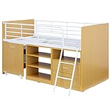 ロフトベッド システムベッド 4点セット Leaf2(リーフ2) (ナチュラル/ホワイト)