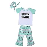 Domybest ベビー服 女の子　上下セット　半袖ｔシャツ　ショットパンツ　ヘアバンド　3点セット　赤ちゃん　新生児 春　夏　秋　矢のプリント　お出かけ 普段着　出産祝い