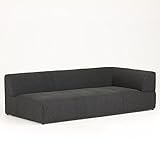 arne ソファ 3人掛け ローソファー 片肘付き 布張り ファブリック HuntーL 3P NS-7 No.6 ブラック