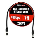 LINKUP– [40Gbps認証済み] Cat8イーサネットパッチケーブル二重シールド| 26AWG 2000MHz（2GHz）Cat8.1 | Cat7A、Cat7、Cat6A、25G、10G、1Gネットワークと互換性あり、将来性のあるLANワイヤー[ブラック] -7フィート（約2.1m）