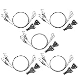 Augsion ピクチャーレール ワイヤーロープスリング 自工場 品質保証 ステンレス レール ワイヤー フック 自在金具付 吊り下げ金具 自在金具付 額縁 絵画 壁掛け 展示 用 シルバー (0.5m ワイヤー10本 セット フック各1個 付属)