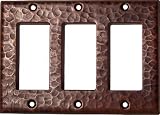 Triple Decora Hammered Copper Switch Plate by Fine Crafts & Imports