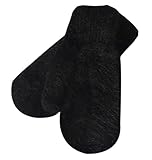 女性のミトン暖かい厚手の手袋冬の手袋を編む、ブラック