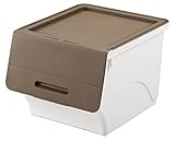 【積重ね収納ボックスまとめ買いセット】 フロック 30 深型 ブラウン/ホワイト 8個セット