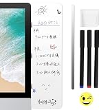 ZiSyouMa メモボード パソコン モニター用メッセージボード パソコンメモボード セット ミニ 消せる 書きやすい パソコン 付箋 貼り付けボード 小型メモボード ペンと拭き布付き おしゃれ オフィス 仕事 事務所 自宅 学用品 便利 左右側兼用