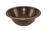 Premier Copper Products LR17RDB Round Self Rimming Hammered Copper Sink, Oil Rubbed Bronze [並行輸入品]