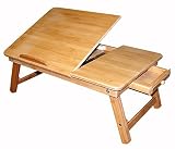 Bamboo Multi-Position Adjustable Laptop Computer Desk & Serving Bed Tray With Drawer (30"x16") [並行輸入