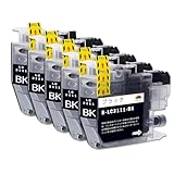 【TEKEYUKI】LC3111-BK ブラック 5本セット Brother互換インクカートリッジ LC3111 インク 互換品 ブラザー用 互換インク 純正品併用 大容量 残量表示機能付 ICチップ対応 J738DN J998DN J893N J898N J903N J987N J572N J577N J582N J973N J978N J982N