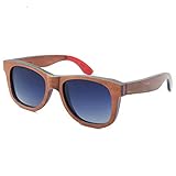 OUTIN 木製の サングラス 偏光 レンズ UV400 加工 男女共用＆クロスセット (褐色)