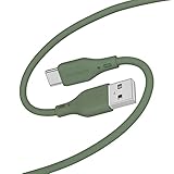 オウルテック USB Type C ケーブル 1m 断線に強い シリコンケーブル 急速充電 3A データ転送 480Mbps USB2.0 温度センサー 絡まない 高耐久 ケーブルバンド付き USB-A to USB-C ケーブル オリーブグリーン OEC-CBSAC10-OG