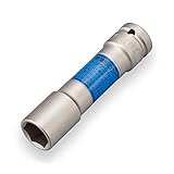 トネ(TONE) インパクト用薄形ロングホイルナットソケット HP4A-17LN 差込角12.7mm(1/2") 二面幅17mm ブルー