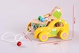 ノーブランド品 木のおもちゃ 出産祝い 男の子 女　歩く練習　 誕生日　プレゼント 太鼓 引き車　カエルさん