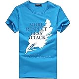 YiZiFUKU 綿 Tシャツ メンズ プリント Ｔシャツ 日常 ユニセックス 半袖 ｔシャツ 丸首 ファッション おしゃれ おしゃれ ユニック (Color : Sky-blue, Size : XL)