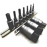 Simplyシルバー – 10pc 3 / 8 " & 1 / 2 "ドライブドロップ鍛造六角キーアレンヘッド( SAE )ソケットビットセット