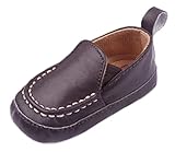 (ビグッド)Bigood カジュアル 赤ちゃん ベビー靴 男の子 PU 子供靴 スニーカーローファーシューズ フォーマル フラット 室内履きブラウン 13cm