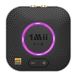 1Mii LDAC Bluetooth 5.2 レシーバー オーディオ ブルートゥース 受信機 aptX HD aptX LL 低遅延 AAC RCA / 3.5mm AUX 対応 自動接続 音量調整付き 2台同時接続可能 超長ワイヤレス受信距離（屋外：30m 屋内：15m） 電波法技適マーク取得済み B06S+