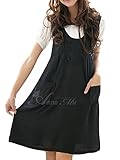 Anna Mu センターボタン シンプルマタニティワンピース 黒 v046