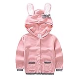 Candykids 女児 女の子 子供服 長袖 ニットセーター ニット ウェア シャツ トップ セーター カーデ 春秋 可愛い長袖 秋冬子供服 (100cm, ピンク)