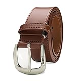 [Hanes] [ヘインズ] カジュアルベルト シンプル 丈夫な 牛革 30mm幅～40ｍｍ巾 (ブラウン-40mm)