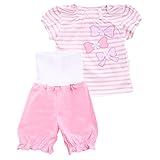 かわいいリボンのアップリケ腹巻付き パジャマ 女の子 baby 綿100％ お得 プチプラ 80 90 95(PI-ピンク、90