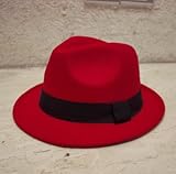 【Kan Sei+】中折れ帽子 パパみたいな紳士に！キッズ お出かけ ユニセックス ハット (レッド)
