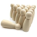 ゴシレ [Gosear] 35ピースソリッドハードウッドナチュラル未完成木製ペグ人形ボディーDIYの芸術品や工芸品のためのボーイスタイル35ミリメートル55ミリメートル43ミリメートル65ミリメートル