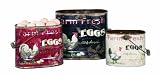 クリエイティブco-op Decorative Rooster and Eggs Tinバケットセット