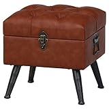 不二貿易(Fujiboeki) スツール ブラウン 幅40cm トランク Dauchez(ドーシェ) PU 70225