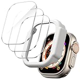 JETech Apple Watch Ultra 3/2/1 49mm用 液晶保護フィルム ガイド枠付き 傷つけ防止 強化ガラス製 HDクリア 3枚セット