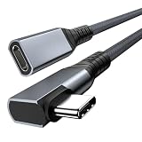 USB 4 延長ケーブル 240W 0.6M, L字 Thunderbolt 4/3 & USB Cタイプc延長コード PD 3.1急速充電 40Gbps 高速データ転送 8K@60Hz映像出力 iPhone15, MacBook, iPad Pro/Air, Galaxy S23 S24, Matebook, Pixel等Type-c機種対応