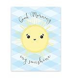 Good Morning My Sunshineブルー、壁飾り、ホーム飾り、赤ちゃん保育園、赤ちゃん飾り、ホームデコレーション、ベビー装飾、My Sunshine、Good Morning印刷、壁アー