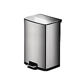 Tonain ゴミ箱 ステンレス製ダストボックス ステンレス素材 ペダル式ゴミ箱 細長いゴミ箱 軽量高級ゴミ箱 細スリットゴミ箱 蓋付き高価値 バスルーム/家庭用キッチン/リビングルーム用ゴミ箱 8-45L (20L)