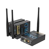 1Mii ワイヤレス オーディオ トランスミッター レシーバー 送信機 受信機 光デジタル 同軸 AUX 出入力 遅延なし 2.4G ワイヤレス システム 24bit/192kHz 100m 長距離 対応 送受信機 テレビ用 tv pc mp4の音声を飛ばす、2台天井/パワード/壁掛け型/有線スピーカー/アンプ/サウンドバー/ミニコンポ用 RT5066Pro R2