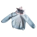 Fityle 養蜂コート　ベール　帽子　ポケット付き　コットン　フリーサイズ　プロ保護服　２色　 - ブルーとピンク