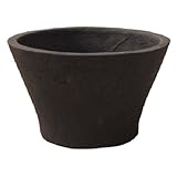 軽量コンクリート製植木鉢 フォリオ シャロー ダークブラウン 23cm 2個入り