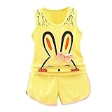 Cutelove 子供服 Tシャツ タンクトップ Tシャツ＆パンツ 上下セット ウサギ柄 ショートパンツ 袖なし 女の子 ベビー 可愛い 夏