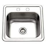Houzer 1515-6BS-1 Hospitality Series Topmount Stainless Steel 2-Holes Bar/Prep Sink [並行輸入品]