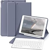 GWAAN iPad キーボード付き ケース 10.2インチ 第9/8/7世代 (2021/2020/2019) と互換性あり カバー アイパッド パステルカラー 簡単接続 ペンシル収納スペース キーボード A2602 A2604 A2603 A2605 A2197 A2200 A2198 A2270 A2428 A2429 A2430