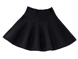 Plus Nao(プラスナオ) 子供用 大人用 ミニスカート ハイウエスト ショート丈 フレアスカート 親子ペア ブルームスカート ボトムス ウエスト 140 C【ブラック】