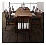 ホワイト8脚 9点セット(テーブル+チェア8脚) W140-240 天然木ウォールナット材 ハイバックチェア ダイニング Austin オースティン【ﾉｰﾌﾞﾗﾝﾄﾞ品】